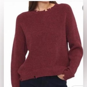 ⭐️Pistola Distressed Crewneck Sweater Cherry Black Marl NWT XL